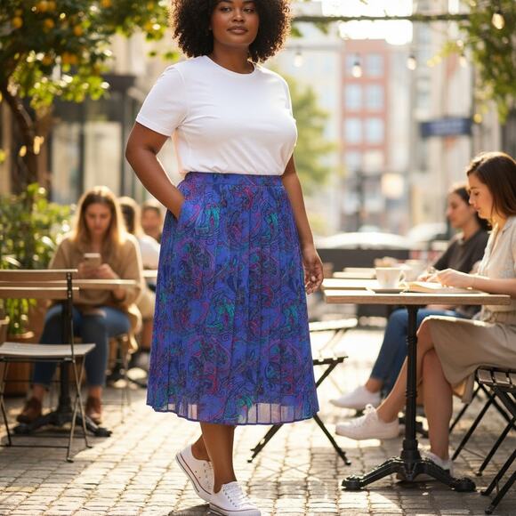 Alfred Dunner Purple Pleated Skirt, Size 16 – Preowned, Good Condition - Picture 1 of 9